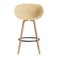 Normann Copenhagen Bar Stools*Mat Bar Armchair armchair 75 cm, Hemp-beech-black steel Beige