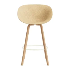 Normann Copenhagen Bar Stools*Mat Bar Armchair armchair 75 cm, Hemp-beech-cream steel Beige