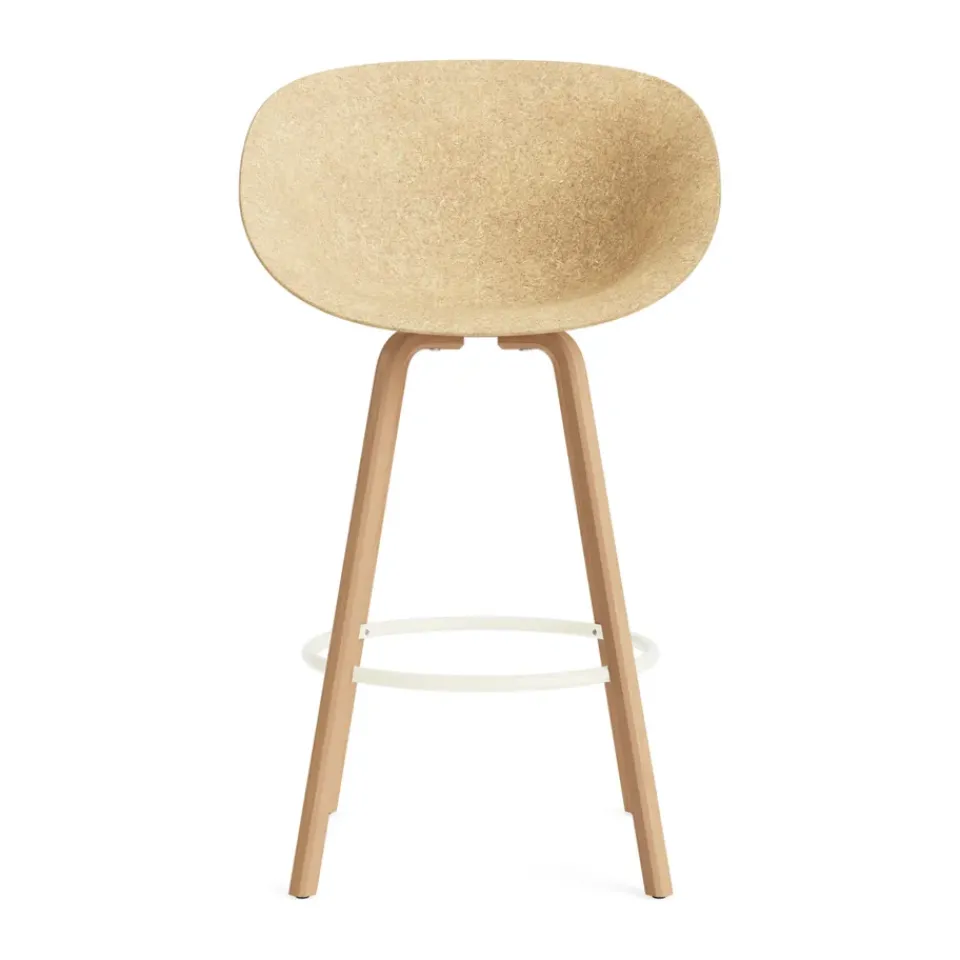 Normann Copenhagen Bar Stools*Mat Bar Armchair armchair 75 cm, Hemp-beech-cream steel Beige