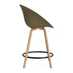 Normann Copenhagen Bar Stools*Mat Bar Armchair front-upholstered 65 cm, Ultra 41599-seaweed-beech- steel Black