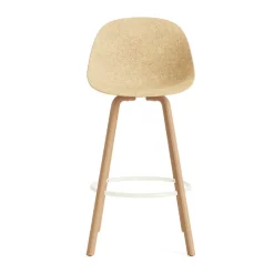 Normann Copenhagen Bar Stools*Mat Bar Chair bar stool 75 cm, Hemp-beech-cream steel Beige