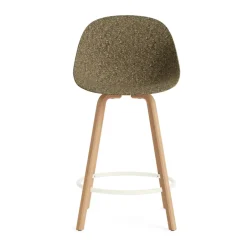 Normann Copenhagen Bar Stools*Mat Bar Chair bar stool 65 cm, Seaweed-beech-cream steel Beige