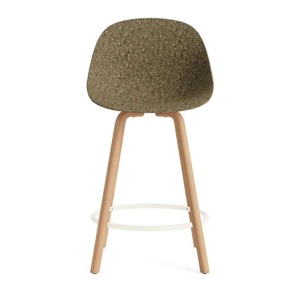 Normann Copenhagen Bar Stools*Mat Bar Chair bar stool 65 cm, Seaweed-beech-cream steel Beige