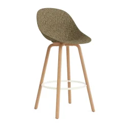 Normann Copenhagen Bar Stools*Mat Bar Chair bar stool 75 cm, Seaweed-beech-cream steel Beige