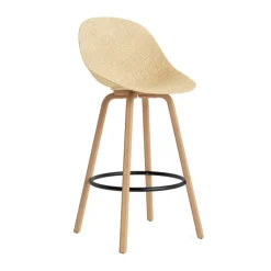 Normann Copenhagen Bar Stools*Mat Bar Chair bar stool 75 cm, Hemp-beech-black steel Beige