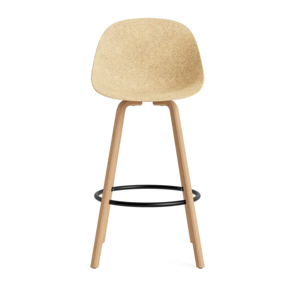 Normann Copenhagen Bar Stools*Mat Bar Chair bar stool 75 cm, Hemp-beech-black steel Beige