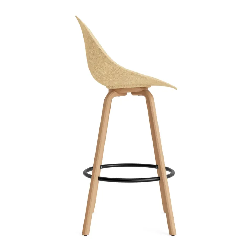 Normann Copenhagen Bar Stools*Mat Bar Chair bar stool 75 cm, Hemp-beech-black steel Beige