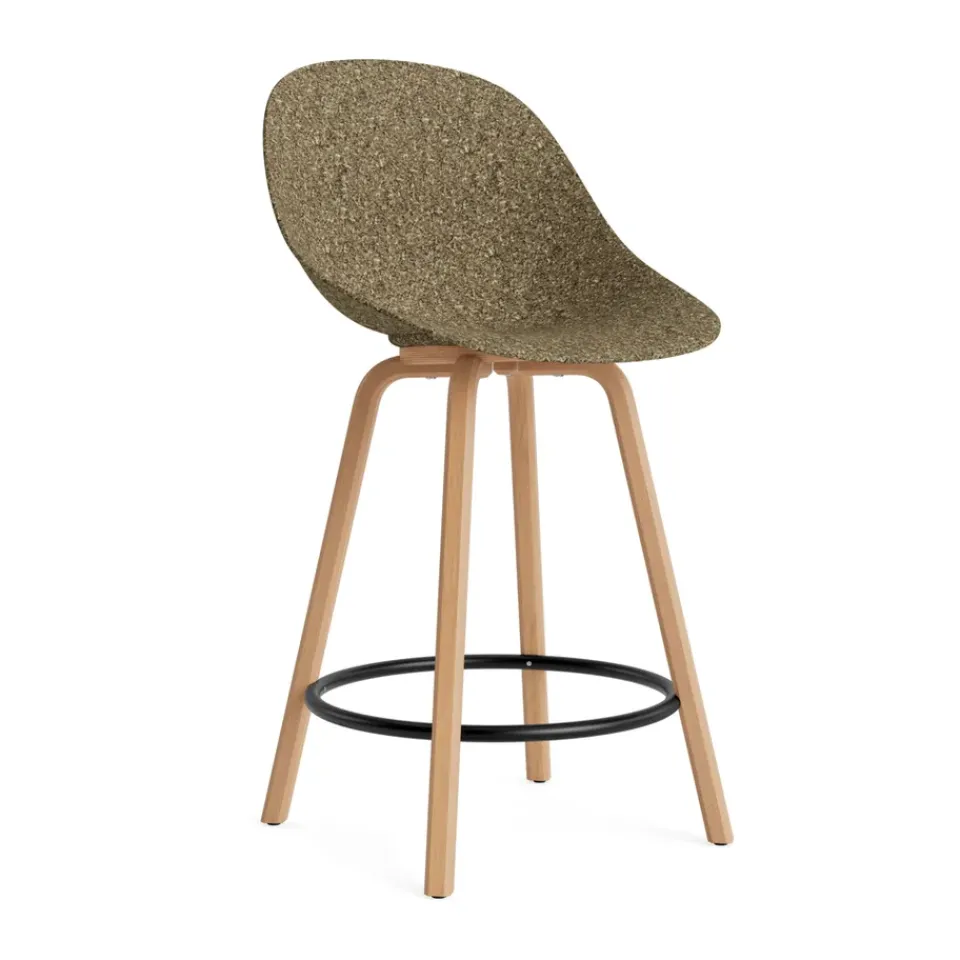 Normann Copenhagen Bar Stools*Mat Bar Chair bar stool 65 cm, Seaweed-beech-black steel Beige