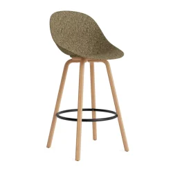 Normann Copenhagen Bar Stools*Mat Bar Chair bar stool 75 cm, Seaweed-beech-black steel Beige