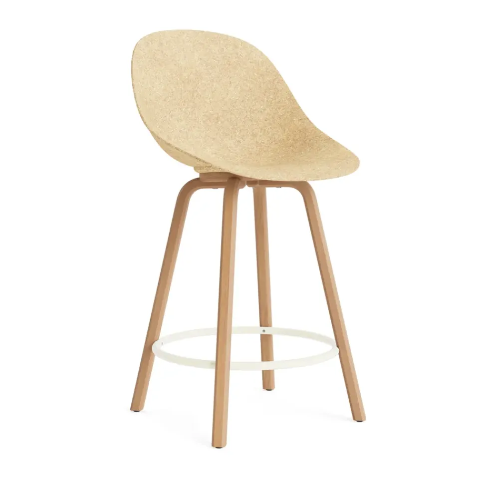 Normann Copenhagen Bar Stools*Mat Bar Chair bar stool 65 cm, Hemp-beech-cream steel Beige