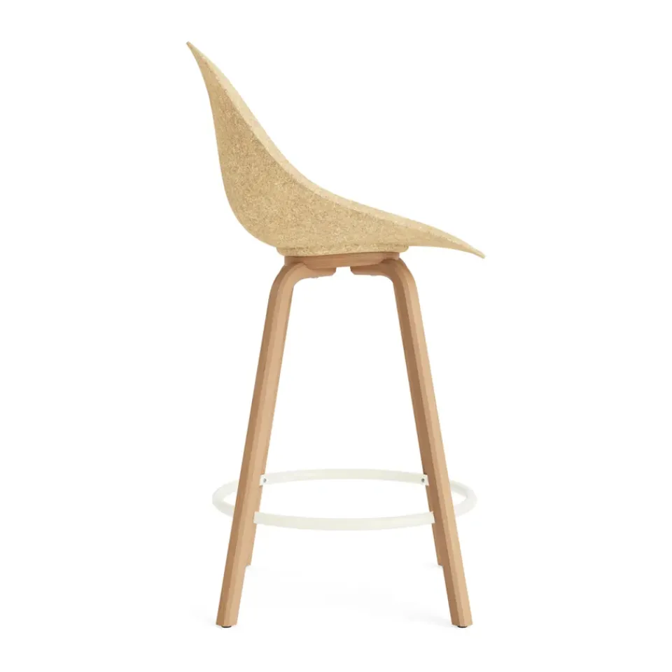 Normann Copenhagen Bar Stools*Mat Bar Chair bar stool 65 cm, Hemp-beech-cream steel Beige