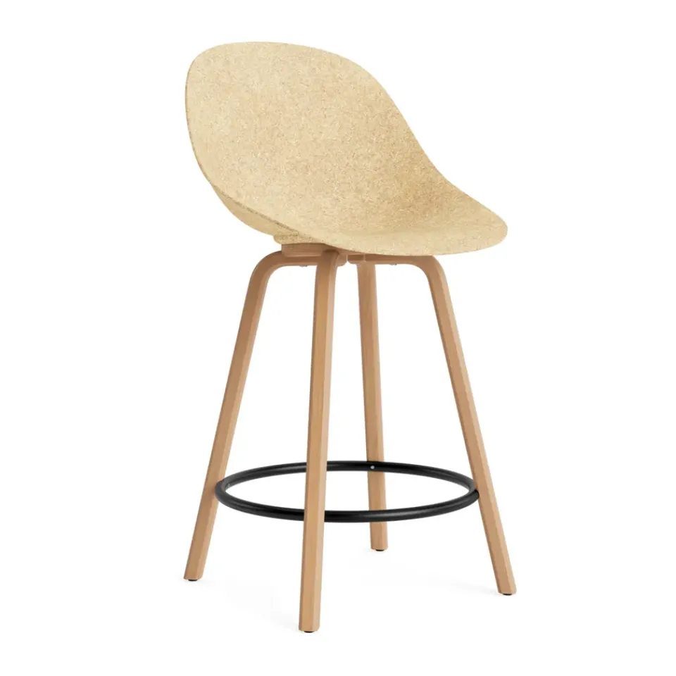 Normann Copenhagen Bar Stools*Mat Bar Chair bar stool 65 cm, Hemp-beech-black steel Beige