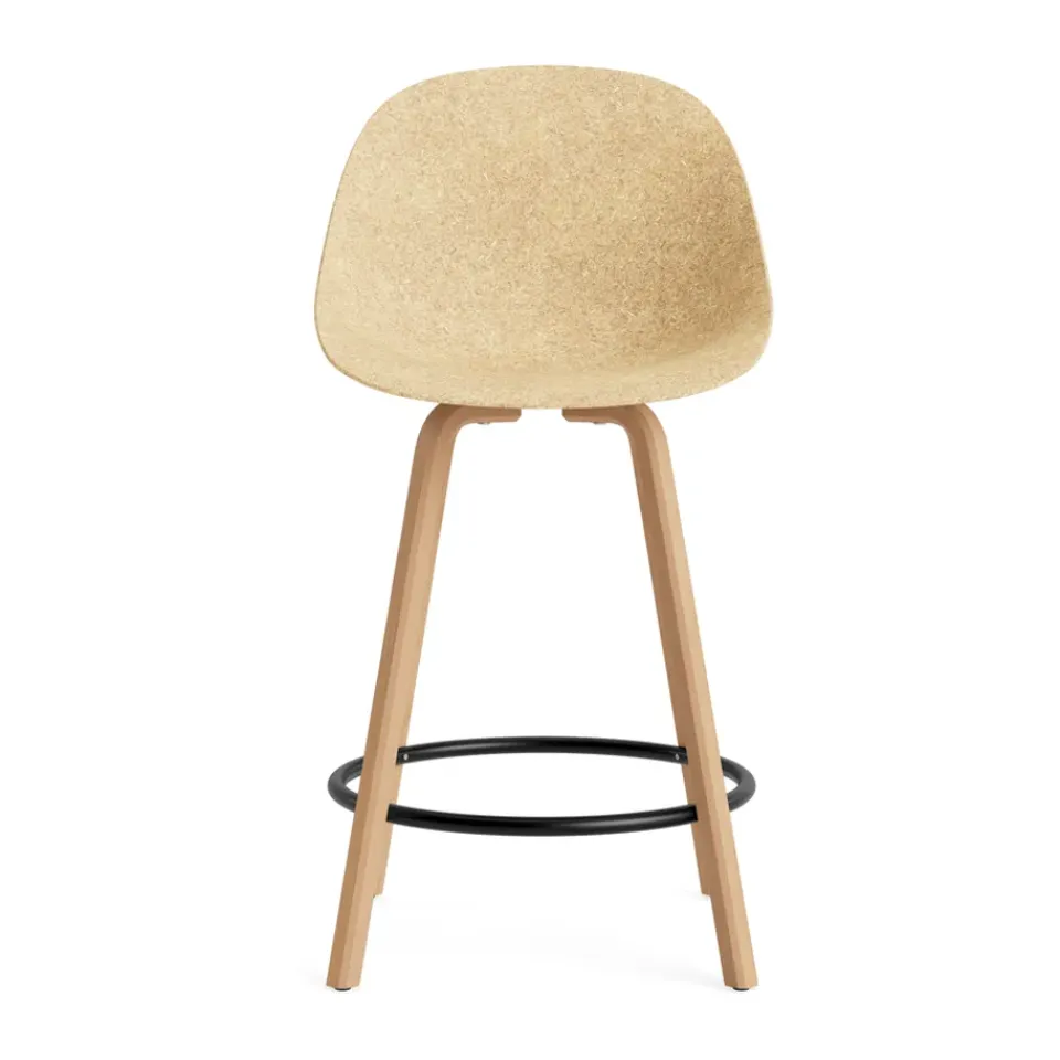 Normann Copenhagen Bar Stools*Mat Bar Chair bar stool 65 cm, Hemp-beech-black steel Beige