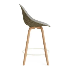 Normann Copenhagen Bar Stools*Mat Bar Chair bar stool front upholstered 65 cm, Remix 133-seaweed-beech-cream steel Grey