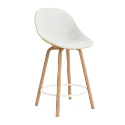 Normann Copenhagen Bar Stools*Mat Bar Chair bar stool front upholstered 65 cm, Hallingdal 110-hemp-beech-cream steel Beige