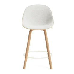 Normann Copenhagen Bar Stools*Mat Bar Chair bar stool front upholstered 65 cm, Hallingdal 110-hemp-beech-cream steel Beige