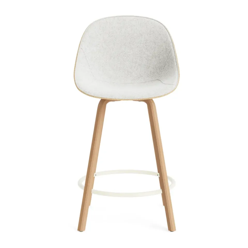 Normann Copenhagen Bar Stools*Mat Bar Chair bar stool front upholstered 65 cm, Hallingdal 110-hemp-beech-cream steel Beige