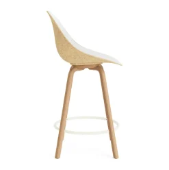 Normann Copenhagen Bar Stools*Mat Bar Chair bar stool front upholstered 65 cm, Hallingdal 110-hemp-beech-cream steel Beige