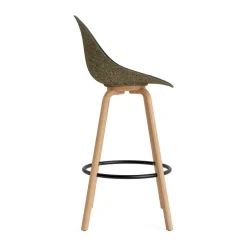 Normann Copenhagen Bar Stools*Mat Bar Chair bar stool front upholstered 75 cm, Ultra 41599-seaweed-beech- steel Black