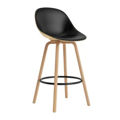 Normann Copenhagen Bar Stools*Mat Bar Chair bar stool front upholstered 75 cm, Ultra 41599-hemp-beech- steel Black
