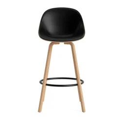 Normann Copenhagen Bar Stools*Mat Bar Chair bar stool front upholstered 75 cm, Ultra 41599-hemp-beech- steel Black