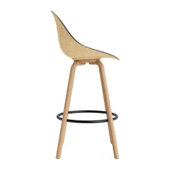 Normann Copenhagen Bar Stools*Mat Bar Chair bar stool front upholstered 75 cm, Ultra 41599-hemp-beech- steel Black