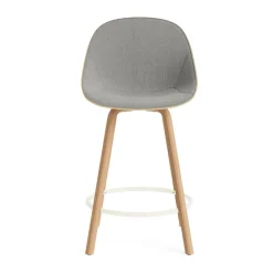 Normann Copenhagen Bar Stools*Mat Bar Chair bar stool front upholstered 65 cm, Remix 133-hemp-beech-cream steel Beige