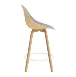 Normann Copenhagen Bar Stools*Mat Bar Chair bar stool front upholstered 65 cm, Remix 133-hemp-beech-cream steel Beige
