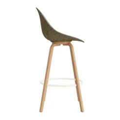 Normann Copenhagen Bar Stools*Mat Bar Chair bar stool front upholstered 75 cm, Remix 133-seaweed-beech-cream steel Grey