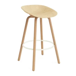 Normann Copenhagen Bar Stools*Mat Barstool 65 cm, Hemp-beech-cream steel Beige