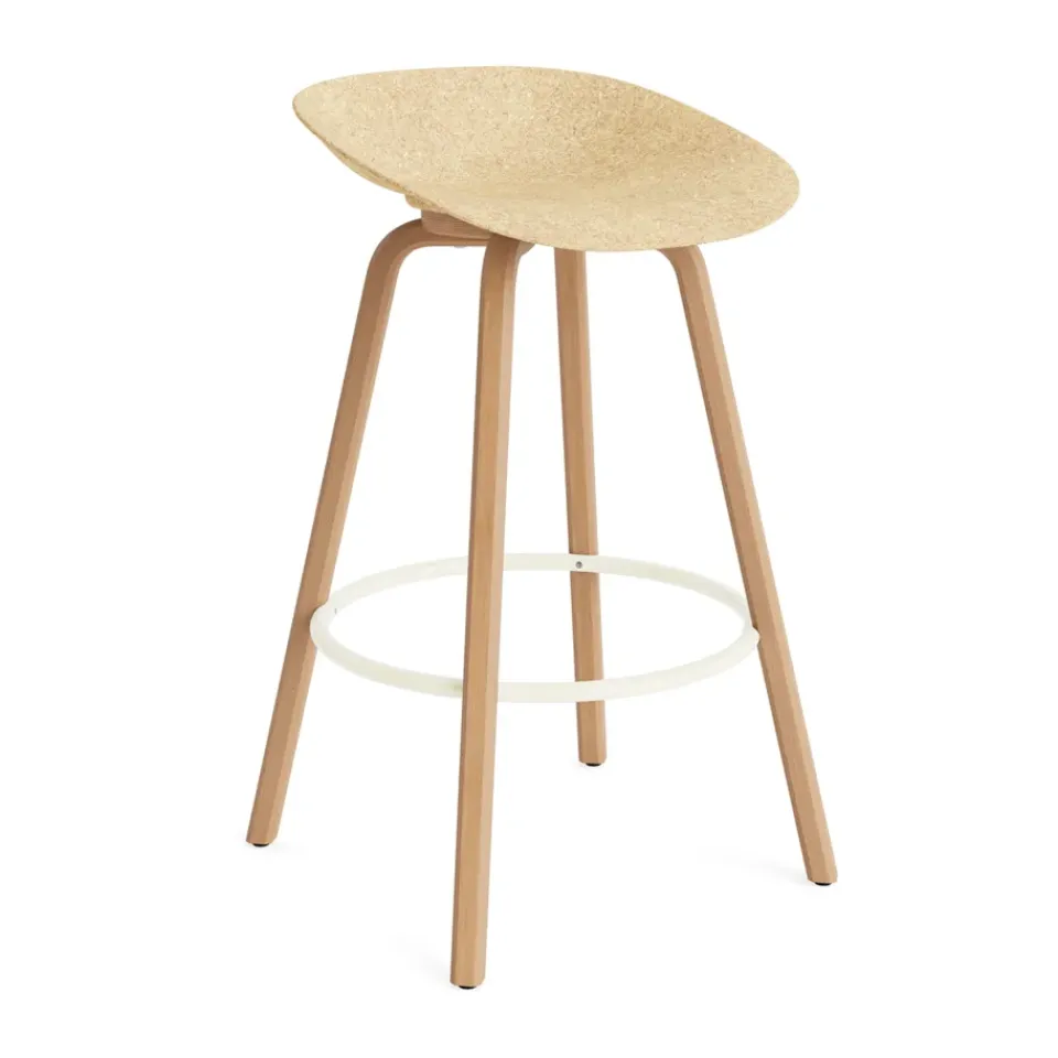 Normann Copenhagen Bar Stools*Mat Barstool 65 cm, Hemp-beech-cream steel Beige