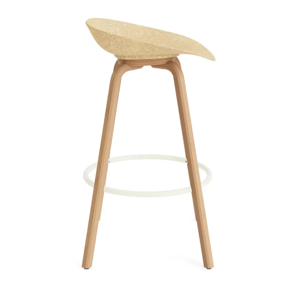 Normann Copenhagen Bar Stools*Mat Barstool 65 cm, Hemp-beech-cream steel Beige