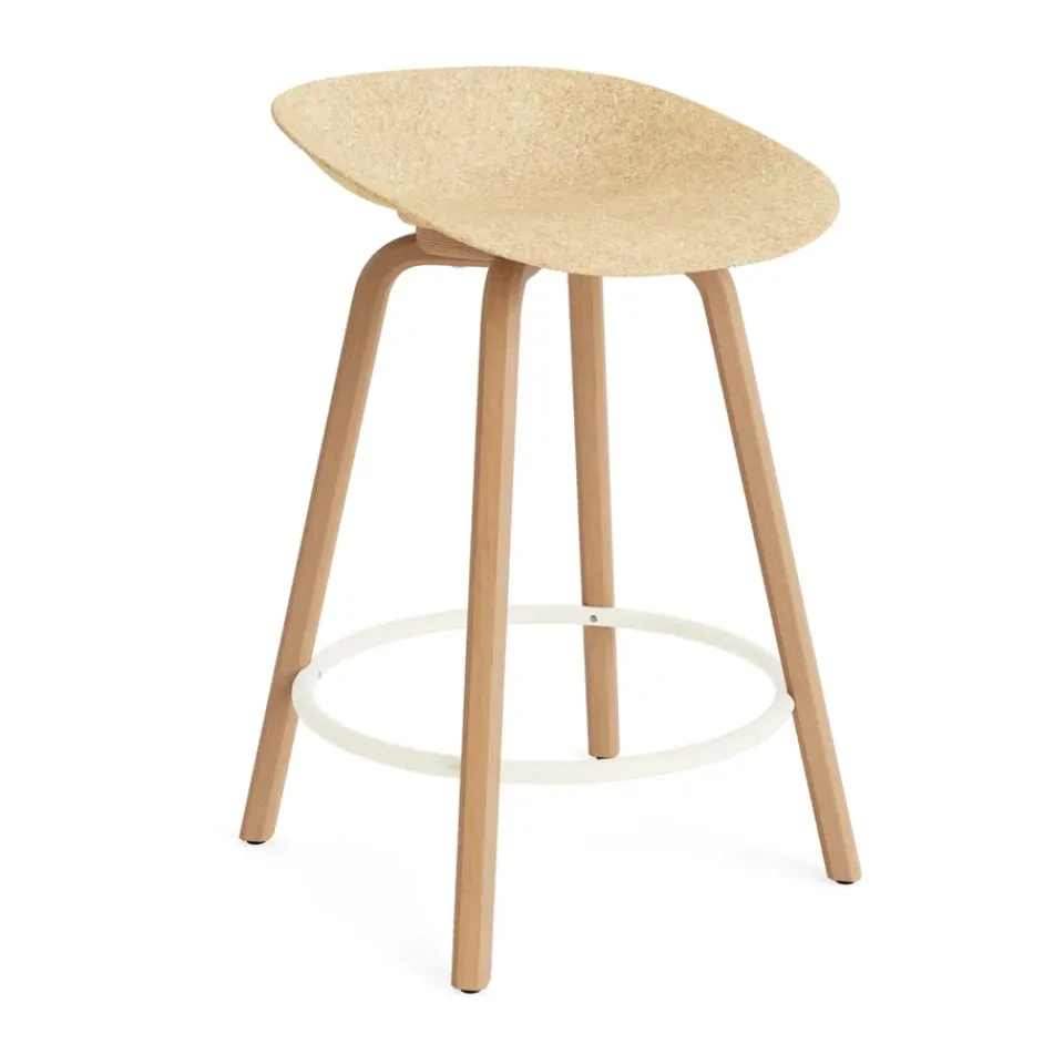 Normann Copenhagen Bar Stools*Mat Barstool 65 cm, Hemp-beech-cream steel Beige