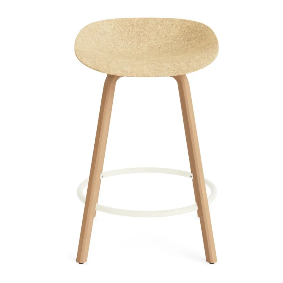 Normann Copenhagen Bar Stools*Mat Barstool 65 cm, Hemp-beech-cream steel Beige