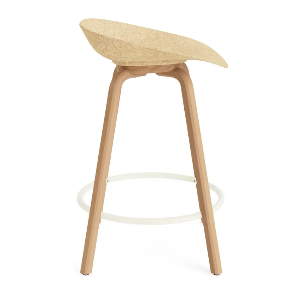Normann Copenhagen Bar Stools*Mat Barstool 65 cm, Hemp-beech-cream steel Beige