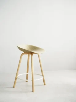 Normann Copenhagen Bar Stools*Mat Barstool 65 cm, Hemp-beech-cream steel Beige