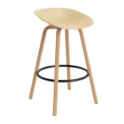 Normann Copenhagen Bar Stools*Mat Barstool 65 cm, Hemp-beech-black steel Beige