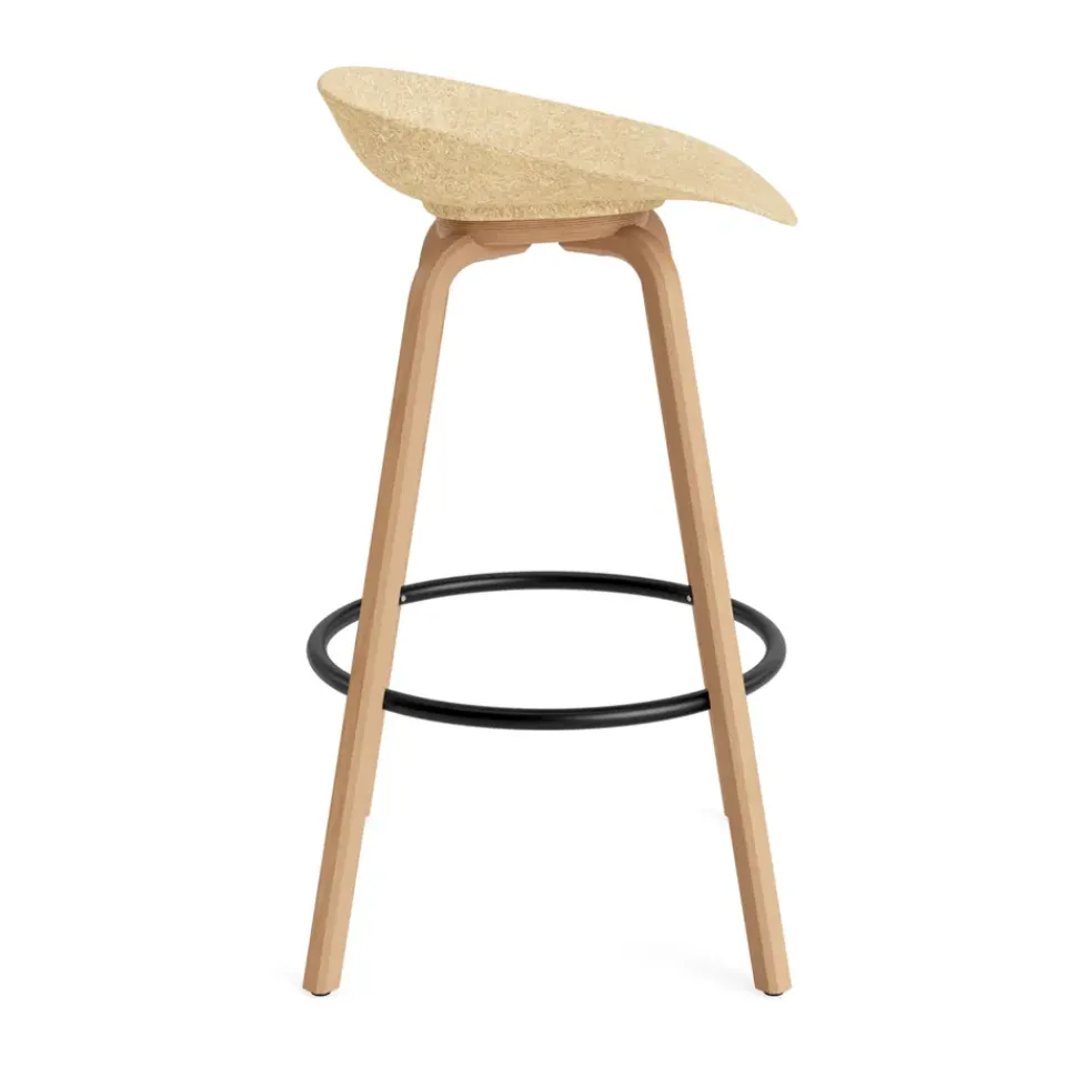 Normann Copenhagen Bar Stools*Mat Barstool 65 cm, Hemp-beech-black steel Beige