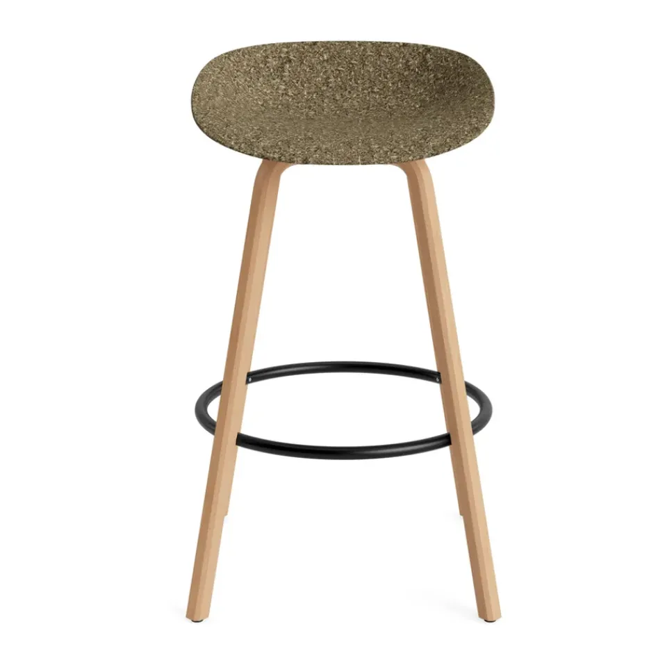 Normann Copenhagen Bar Stools*Mat Barstool 65 cm, Seaweed-beech-black steel Beige