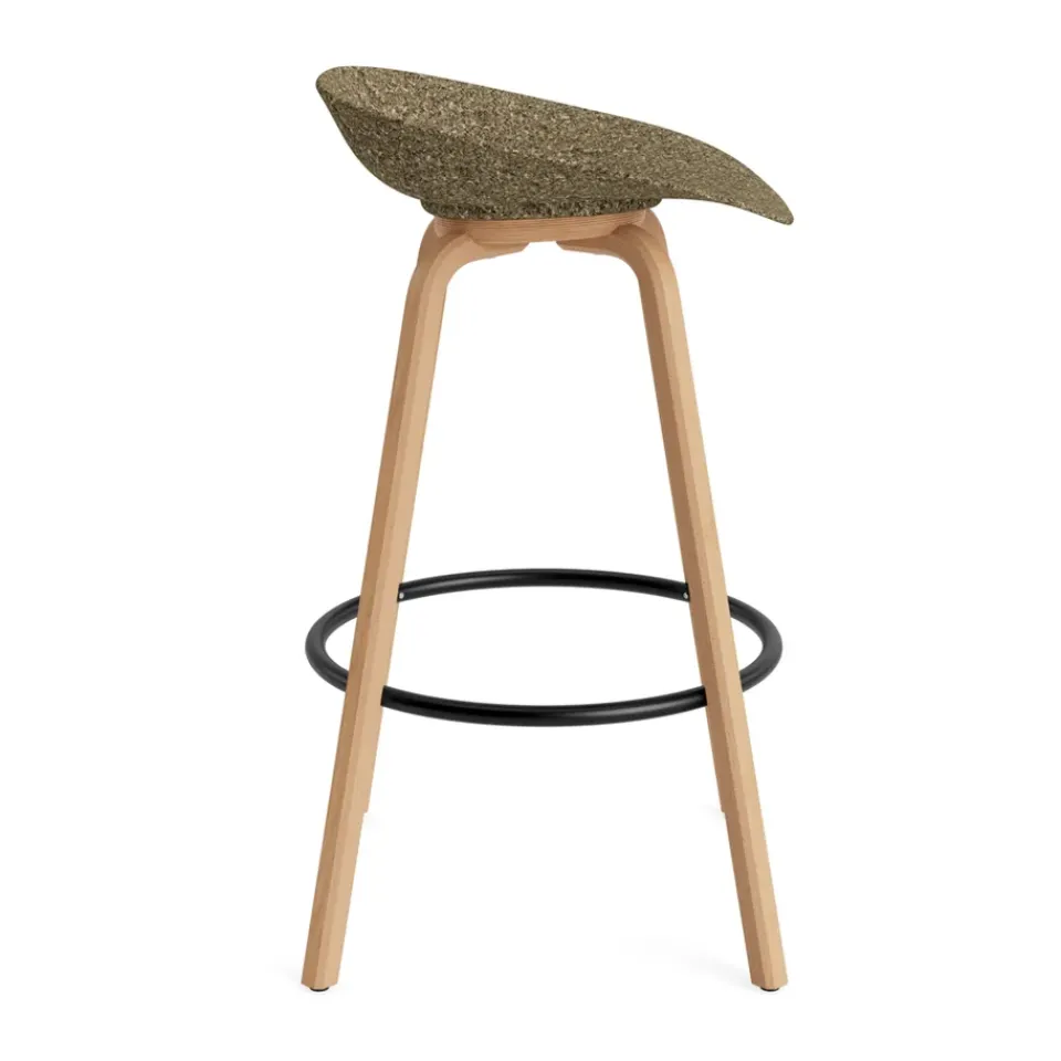 Normann Copenhagen Bar Stools*Mat Barstool 65 cm, Seaweed-beech-black steel Beige