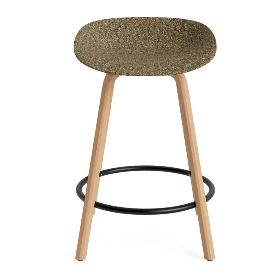 Normann Copenhagen Bar Stools*Mat Barstool 65 cm, Seaweed-beech-black steel Beige