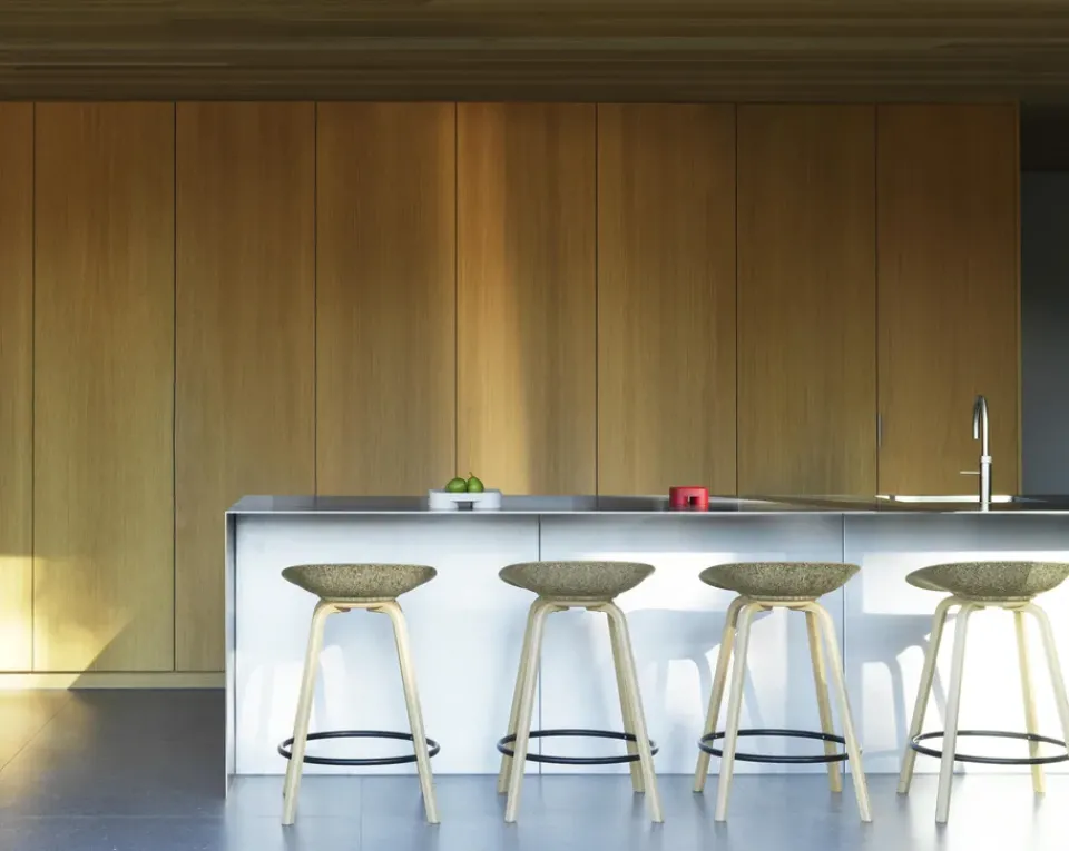 Normann Copenhagen Bar Stools*Mat Barstool 65 cm, Seaweed-beech-black steel Beige