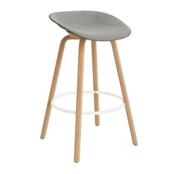 Normann Copenhagen Bar Stools*Mat Barstool barstool front-covered 75 cm, Remix 133-seaweed-beech-cream steel Grey