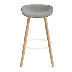 Normann Copenhagen Bar Stools*Mat Barstool barstool front-covered 75 cm, Remix 133-seaweed-beech-cream steel Grey
