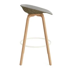 Normann Copenhagen Bar Stools*Mat Barstool barstool front-covered 75 cm, Remix 133-seaweed-beech-cream steel Grey