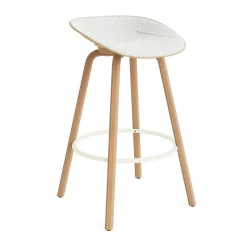 Normann Copenhagen Bar Stools*Mat Barstool barstool front-covered 75 cm, Hallingdal 110-hemp-beech-cream steel Grey