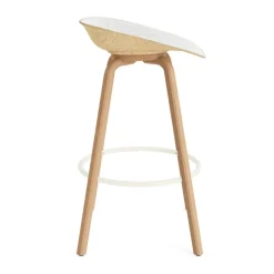 Normann Copenhagen Bar Stools*Mat Barstool barstool front-covered 75 cm, Hallingdal 110-hemp-beech-cream steel Grey