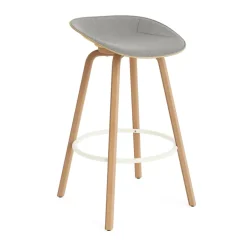 Normann Copenhagen Bar Stools*Mat Barstool barstool front-covered 75 cm, Remix 133-hemp-beech-cream steel Grey