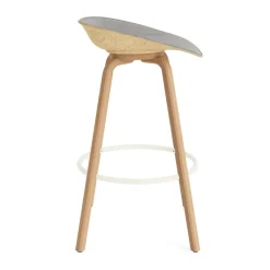 Normann Copenhagen Bar Stools*Mat Barstool barstool front-covered 75 cm, Remix 133-hemp-beech-cream steel Grey
