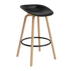 Normann Copenhagen Bar Stools*Mat Barstool barstool front-covered 75 cm, Ultra 41599-seaweed-beech- steel Black